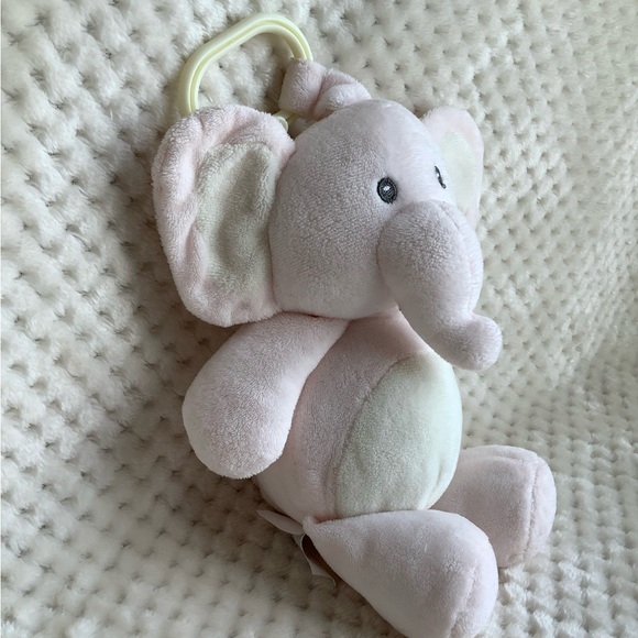 KELLYTOY Plush Pink Elephant Rattle Crinkle Ears Embroidered Eyes Stuffed Animal - Picture 4 of 9